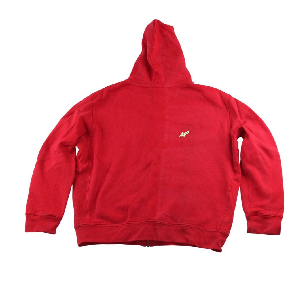 Polo Ralph Lauren 2XL Red Full Zip Distressed Hoodie Sweatshirt Blue Pony - Picture 2 of 14